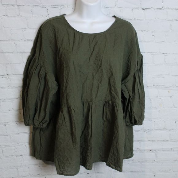 a new day Tops - Women's Puff Sleeve Ruffle Top XL